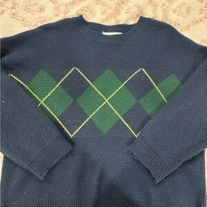 Classic Navy Argyle Sweater